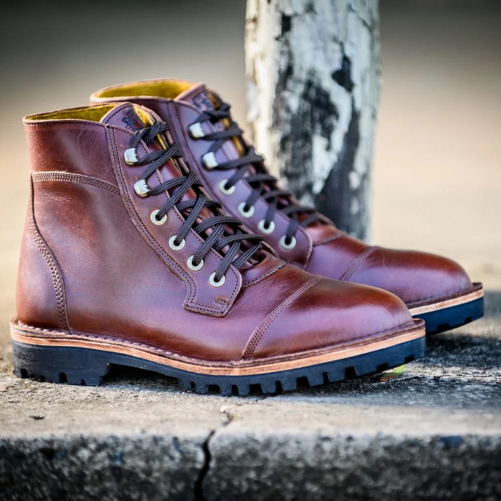 Numzaan Lug Sole - Walnut Veg Tan - UK08 (Lightly Worn – Excellent Condition) Jim Green Footwear 