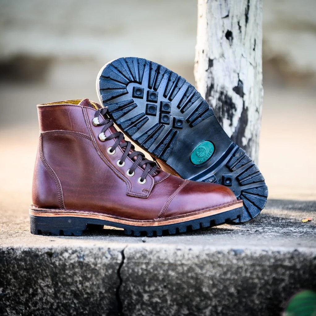 Numzaan Lug Sole - Walnut Veg Tan - UK08 (Lightly Worn – Excellent Condition) Jim Green Footwear 