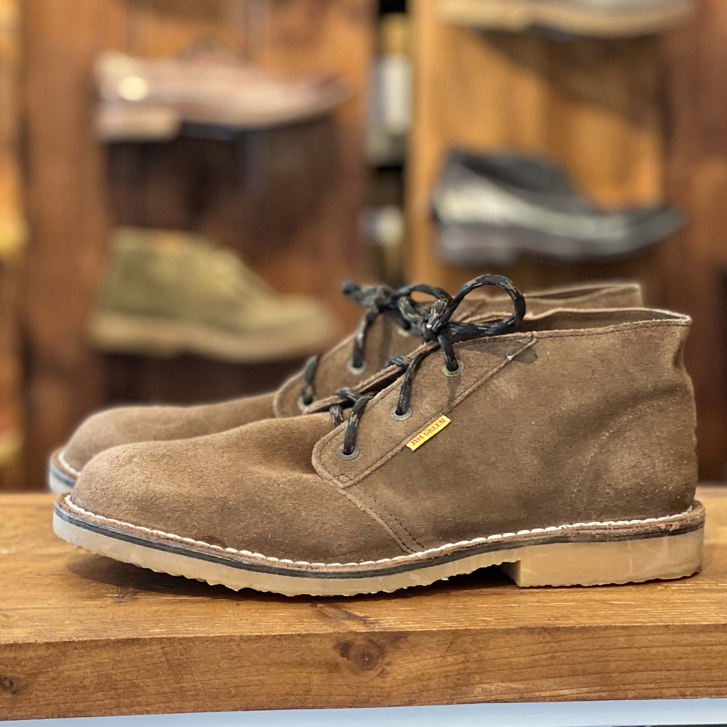 Vellie Suede – Khaki - UK12 (Slight Brushing Irregularity) Jim Green Footwear 
