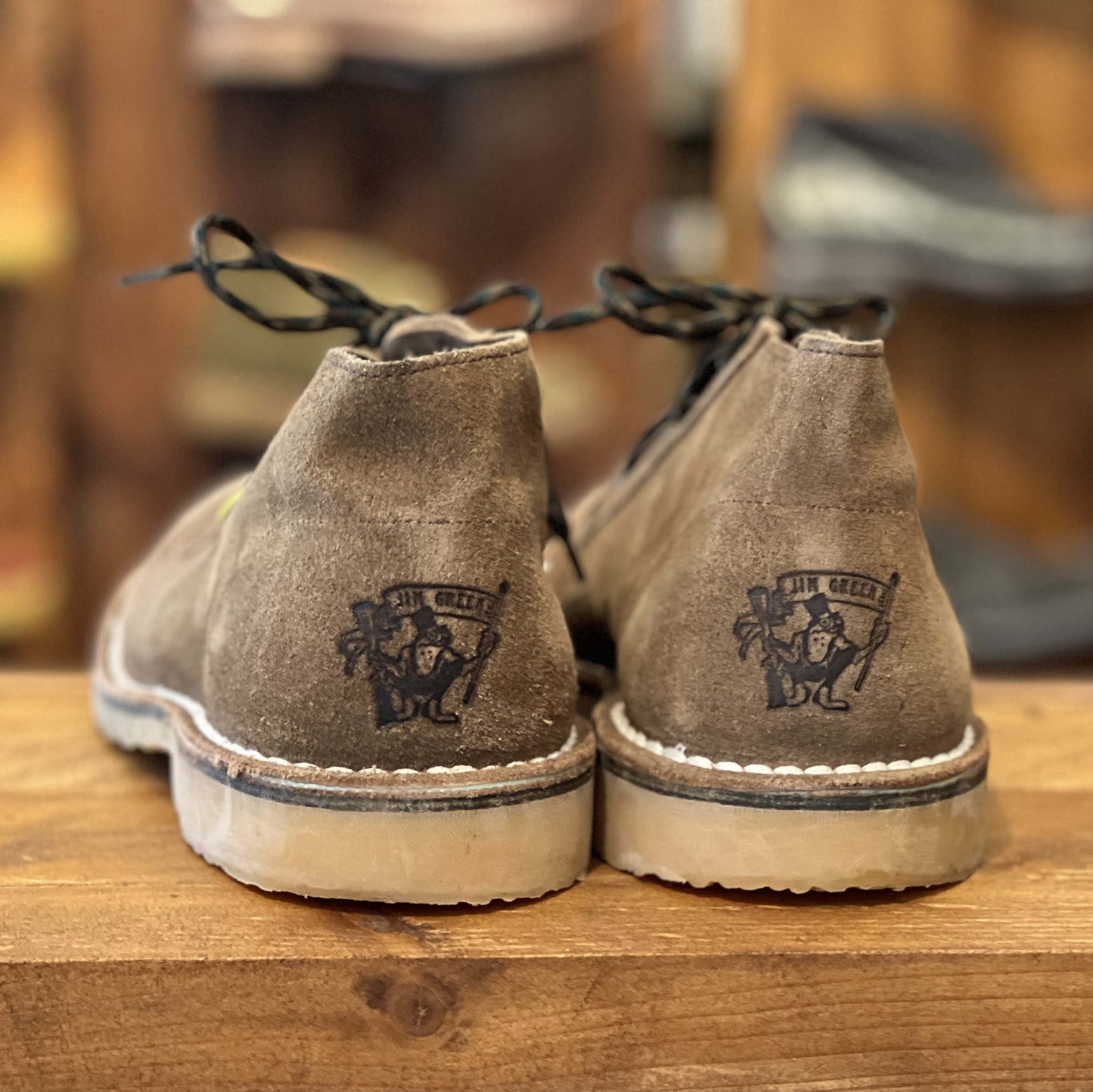 Vellie Suede – Khaki - UK12 (Slight Brushing Irregularity) Jim Green Footwear 