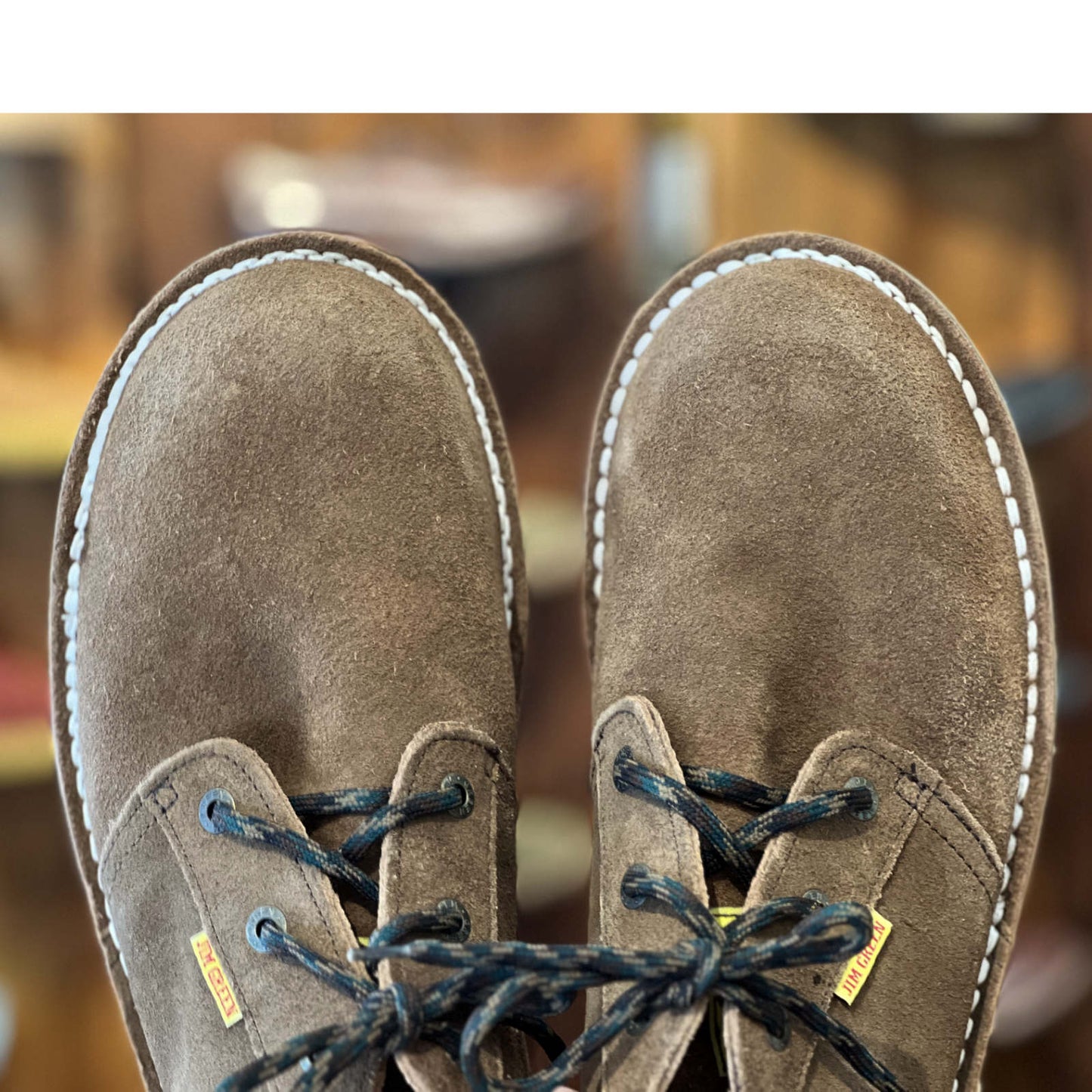 Vellie Suede – Khaki - UK12 (Slight Brushing Irregularity) Jim Green Footwear 