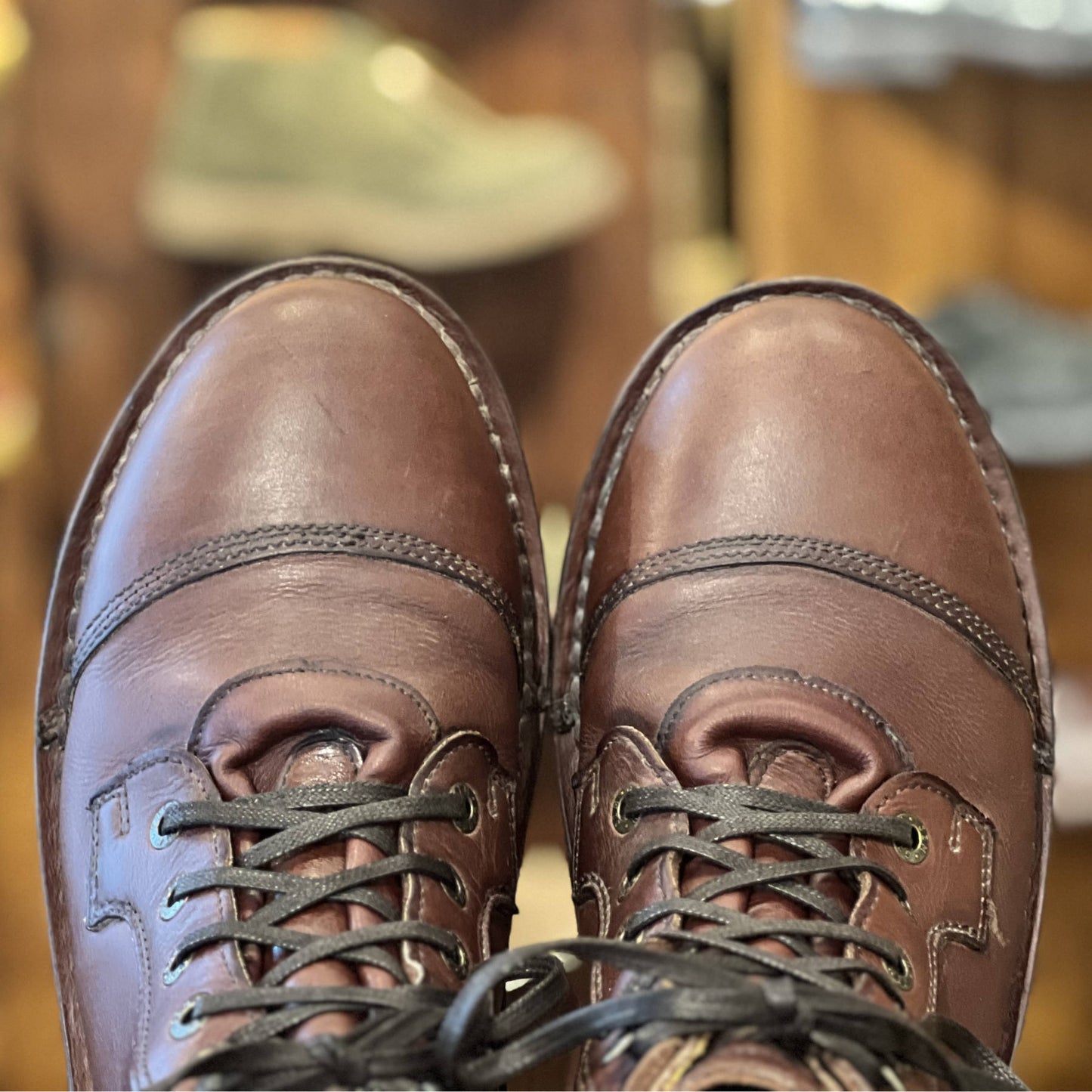 Numzaan Lug Sole - Walnut Veg Tan - UK08 (Lightly Worn – Excellent Condition) Jim Green Footwear 